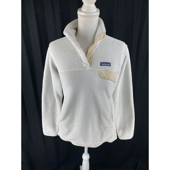 Patagonia Sweaters - Patagonia Retool Snap T Pullover Medium Off White Polartec Fleece Sweater 25442